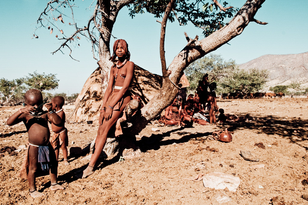 Ovahimba family Namibia, Africa