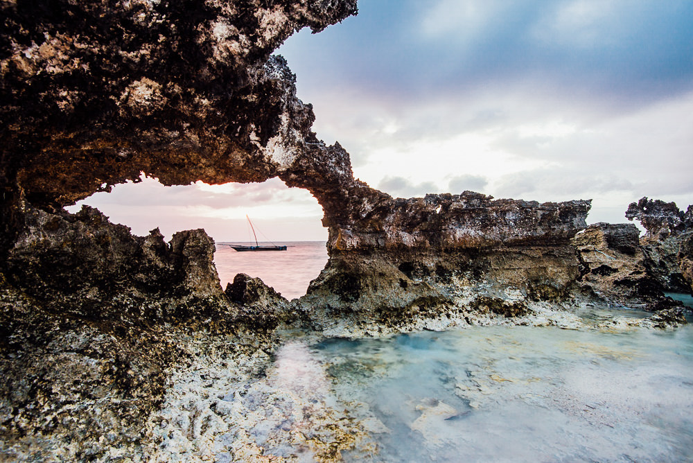 Beach and ocean at Zanzibar, Tanzania Africa. Luxury travel