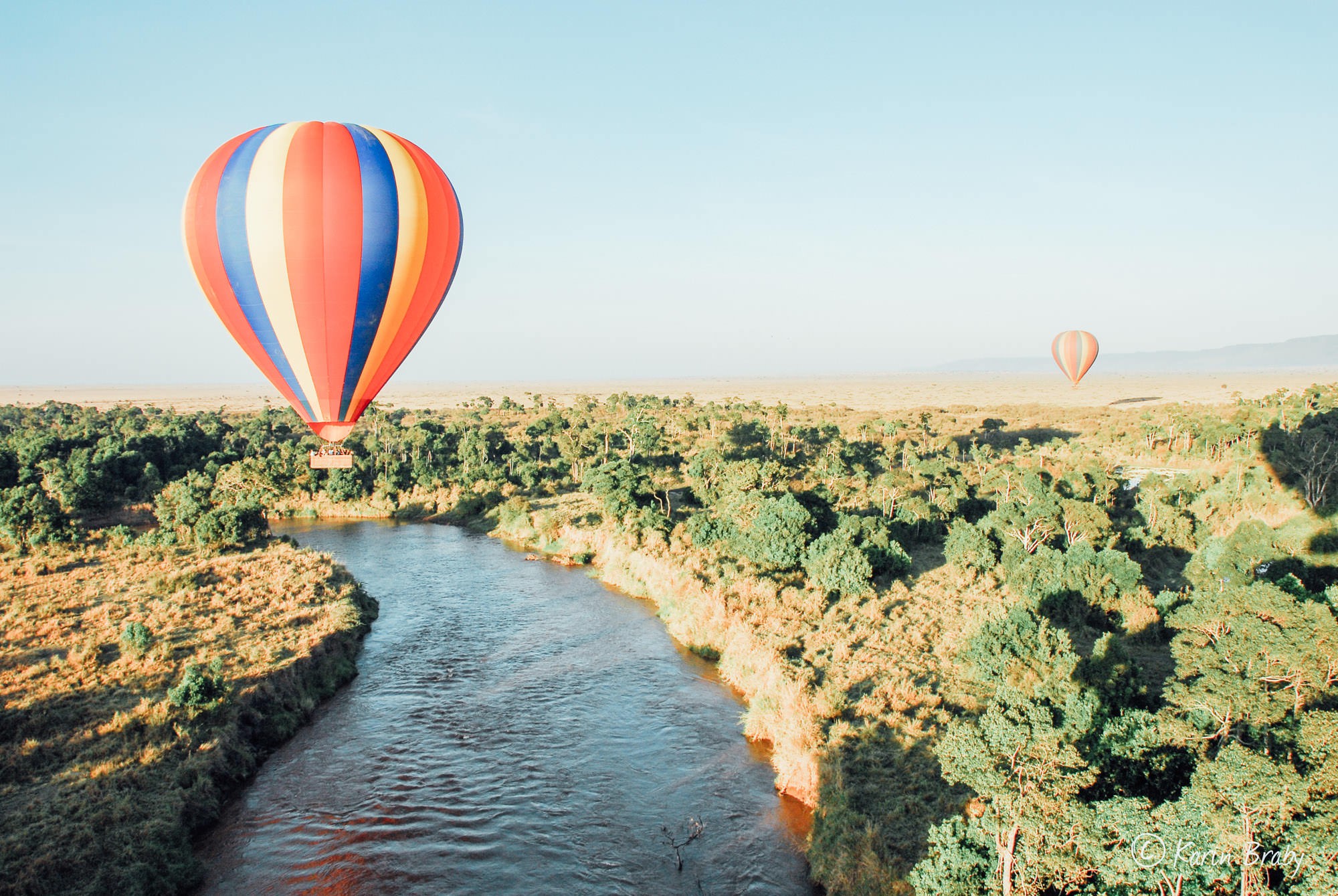 Hot Air Balloon Safari, Botswana, Africa.