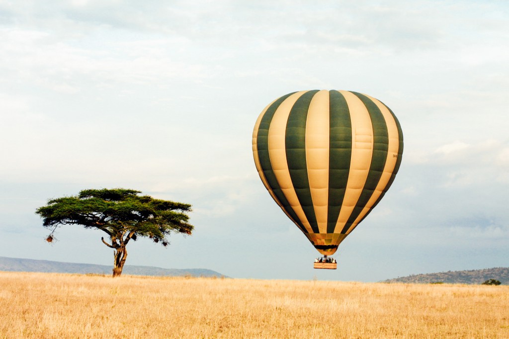 Hot Air Balloon Safari in Tanzania, Africa. Luxury travel.