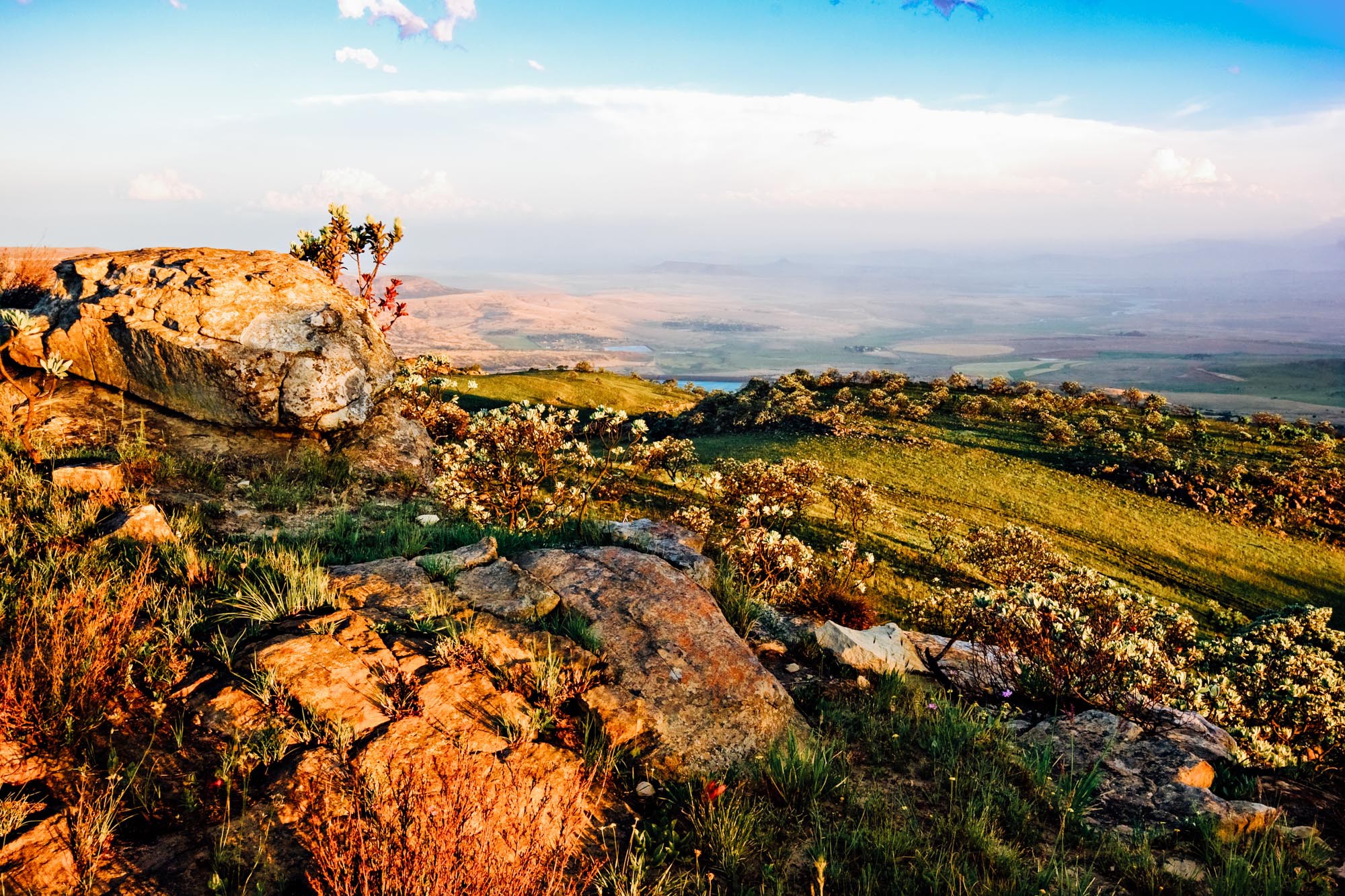 Drakensberg mountain landscape in South Africa. Luxury travel in Africa