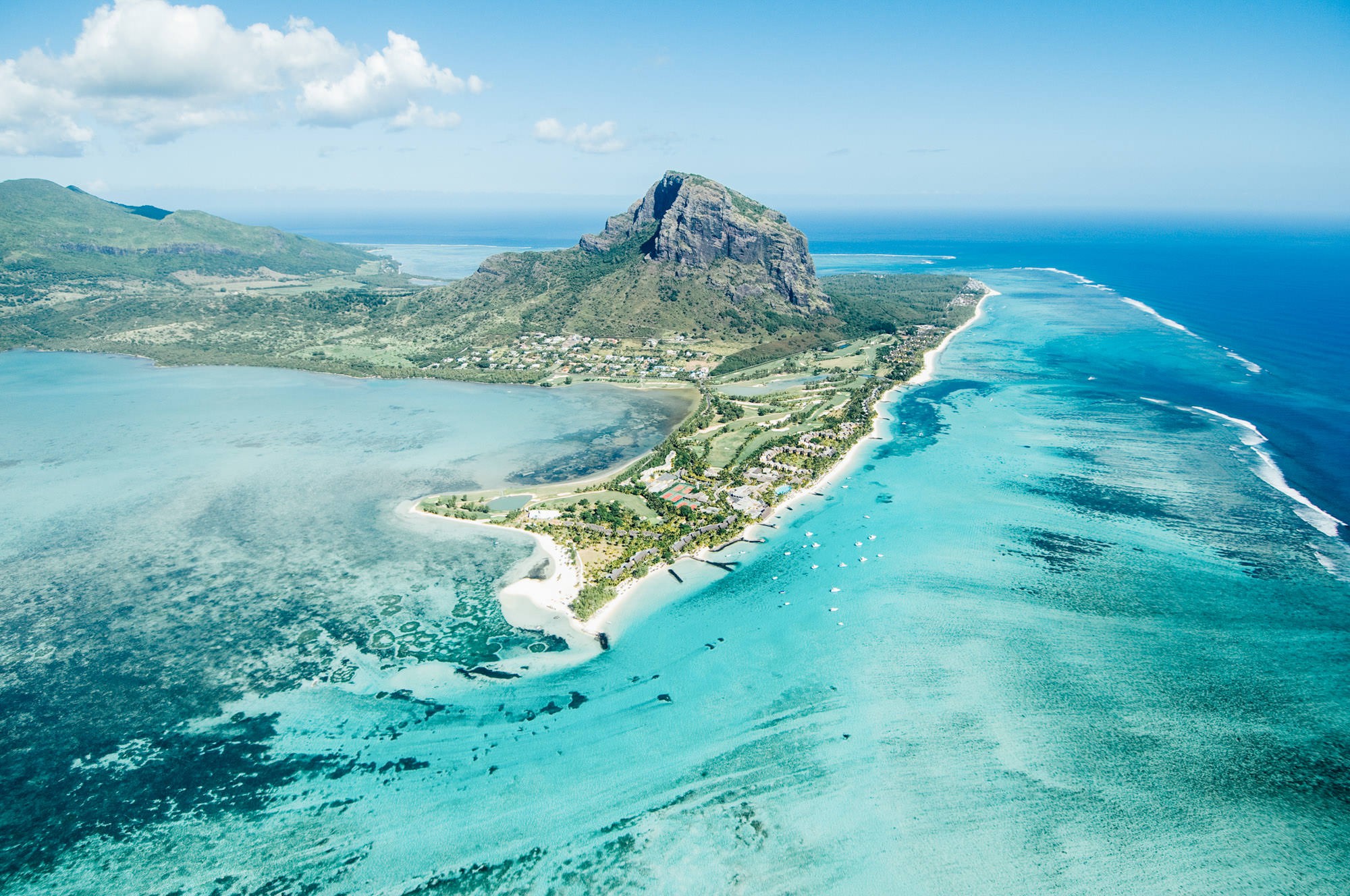 Le Morne Brabant mountain, Mauritius. Luxury travel in the Indian Ocean