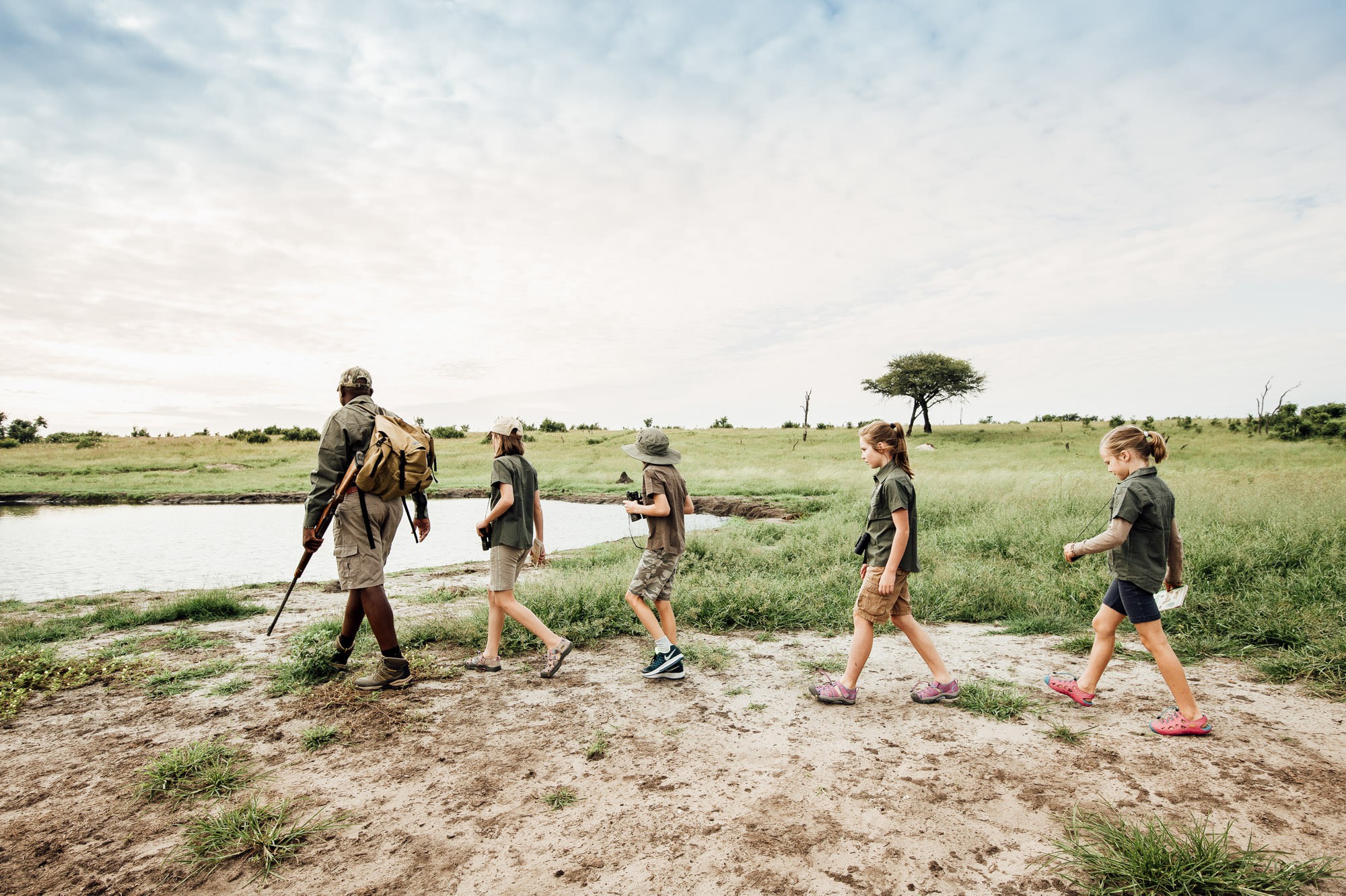 Walking safari Somalisa camp Zimbabwe, Luxury Travel Africa