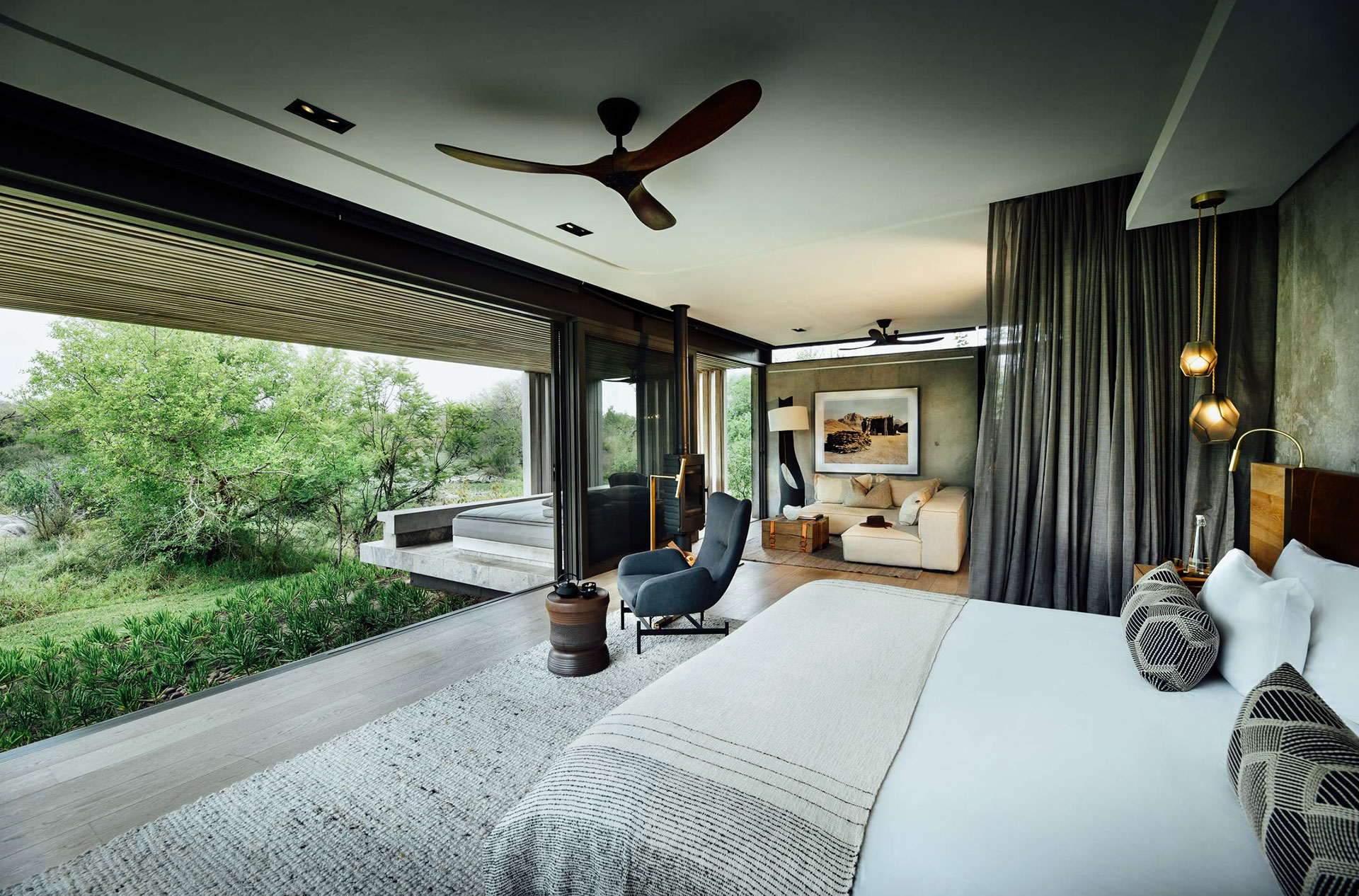 Cheetah Plains Karula Villa bedroom with view - Luxury South Africa Safari in Sabi Sand