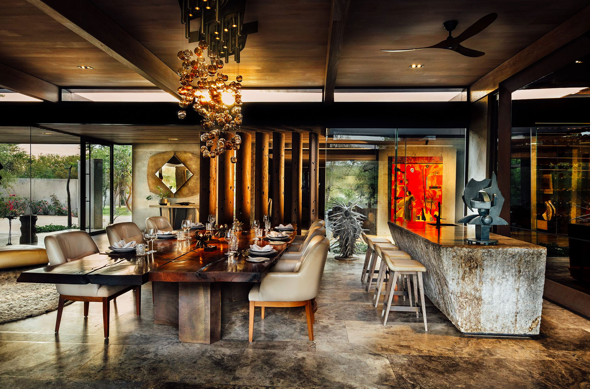 Cheetah Plains Karula Villa exclusive dining - Luxury South Africa Safari in Sabi Sand