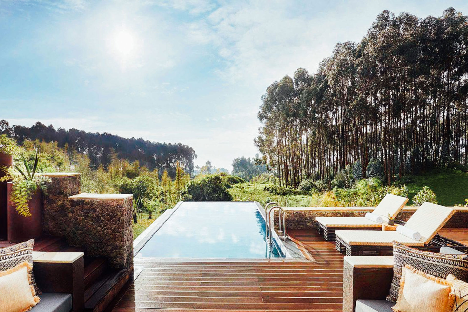 Silverback swimming pool in nature-One&Only Gorilla’s Nest Lodge-Luxury Africa Safaris with Forth & Wonder